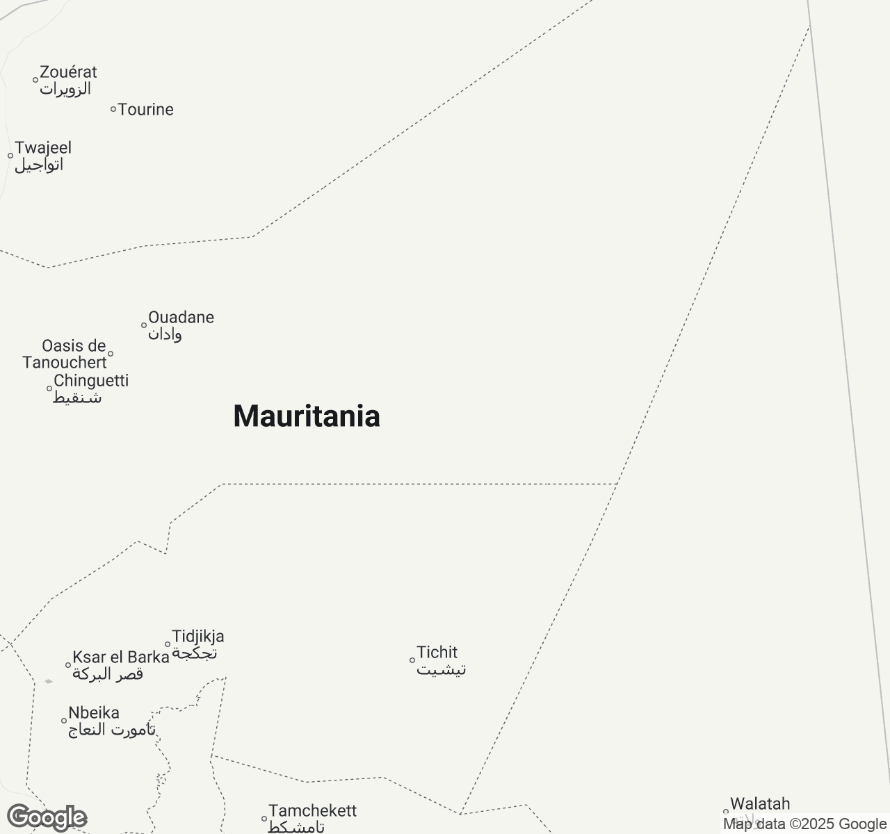 Map of Mauritania